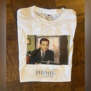 New with tags White Graphic T-Shirt w picture of Michael Scott from”The office”